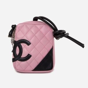 Pre-Owned Chanel 2005 Pink Calfskin Quilted Cambon Crossbody Bag